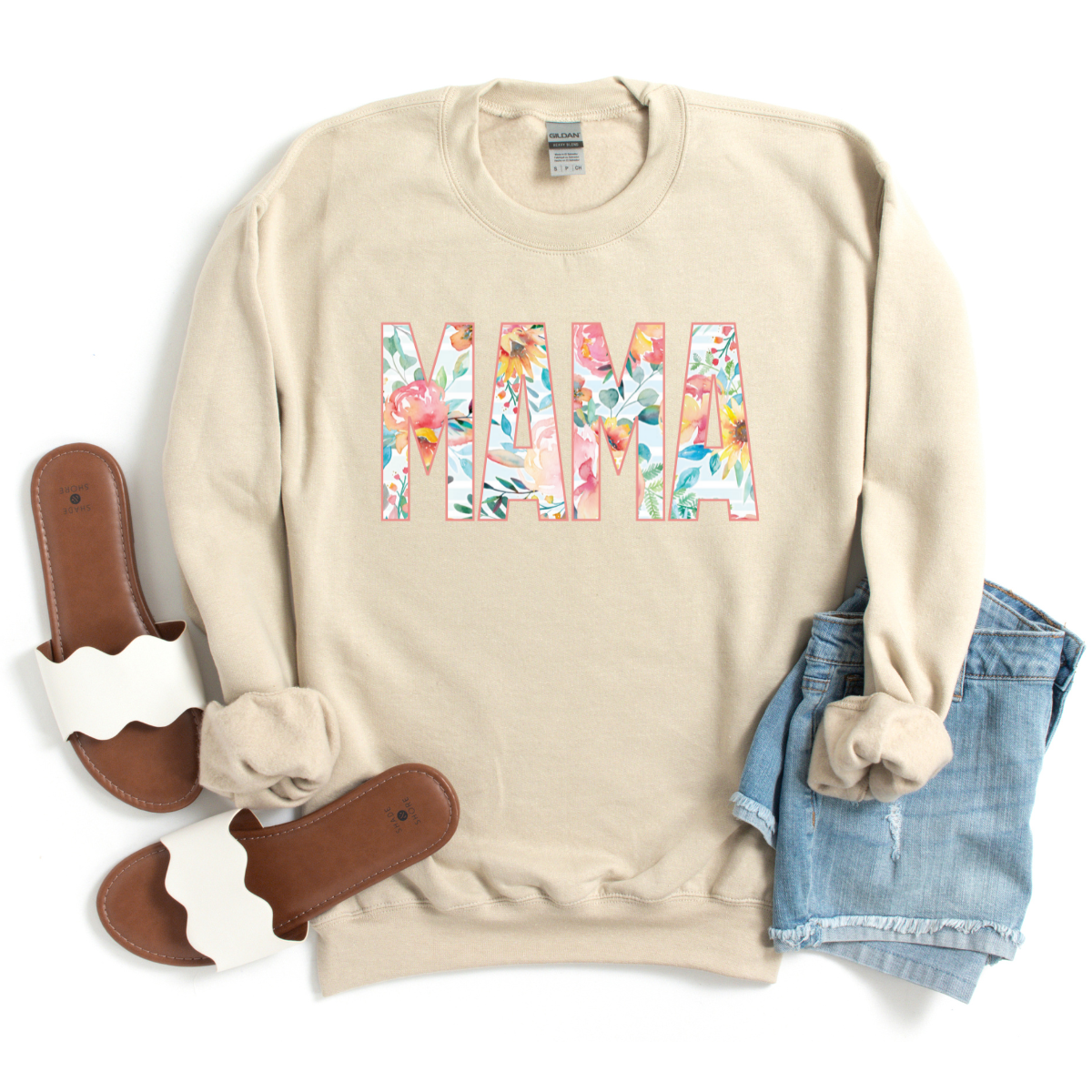 Olivia Mama Crewneck - Sand