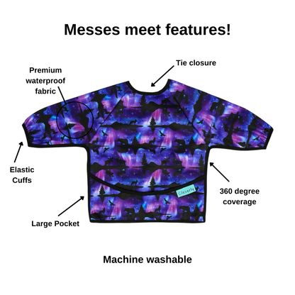 Long Sleeved Smock Bibs [MEDIUM] - Aurora Nights