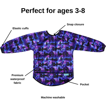 Long Sleeved Smock Bibs [LARGE] - Aurora Nights