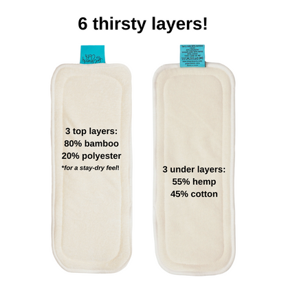 6 Layer Cloth Diaper Inserts