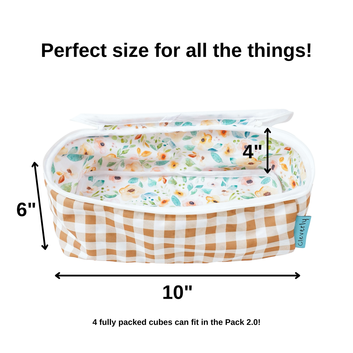 Mesh Packing Cube - Caramel Plaid