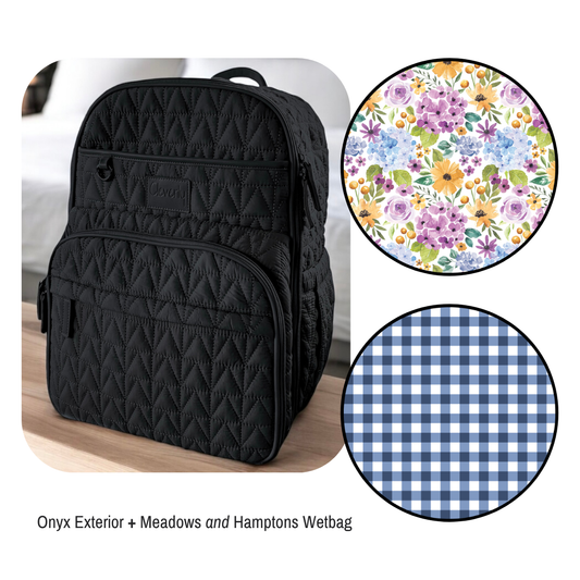 The Pack 2.0 Diaper Bag - Onyx + Meadows & Hamptons