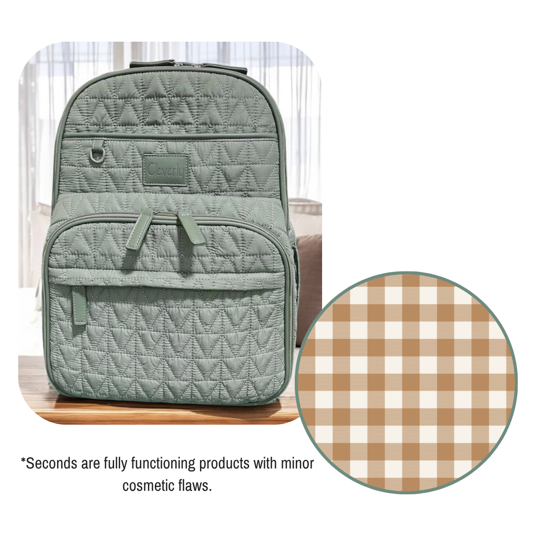 The Pack 2.0 Diaper Bag - Sage + Caramel Plaid